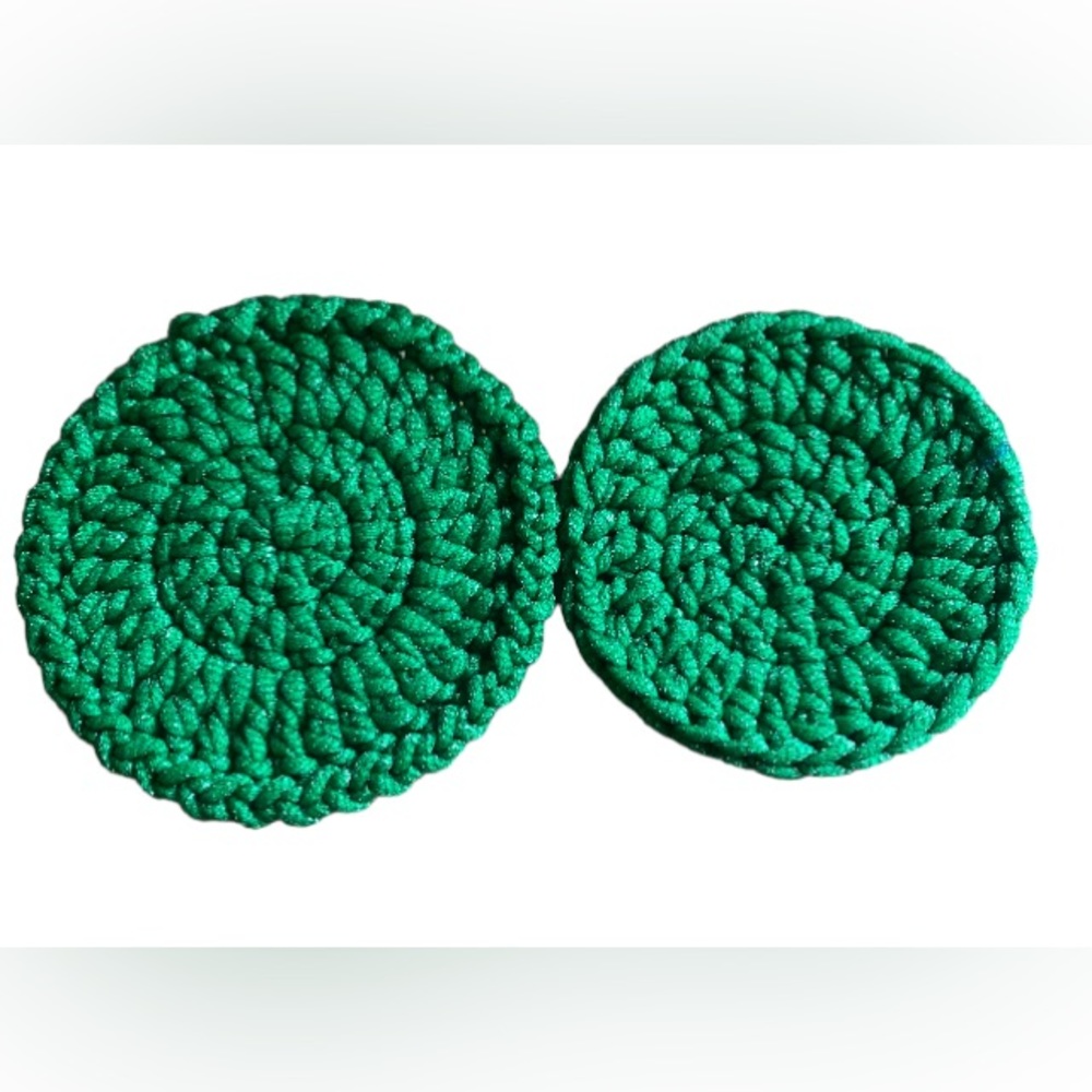 NWOT Handmade 2 crocheted scrubby green